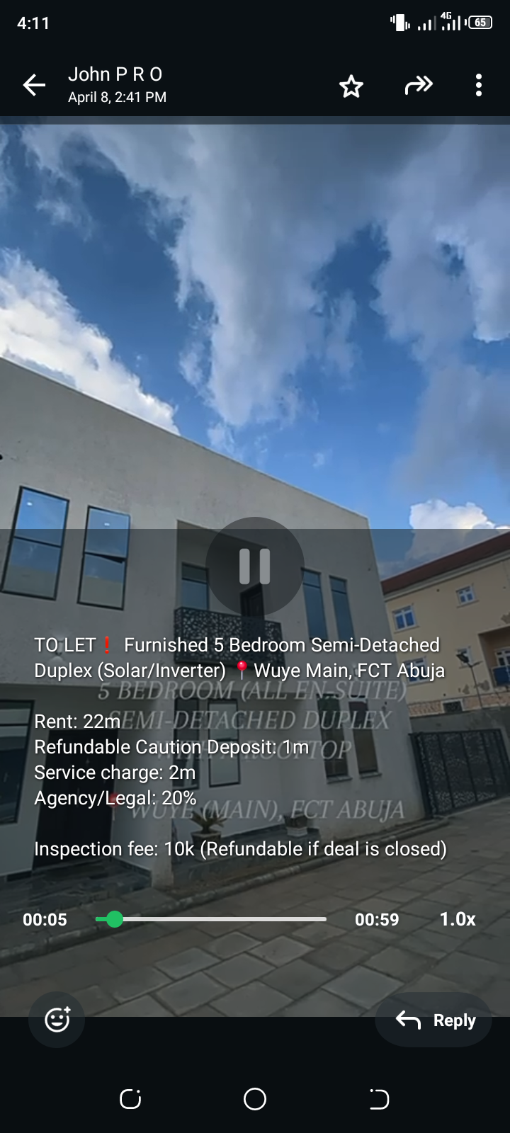 Furnished 5 bedroom semi detached duplex cover picture