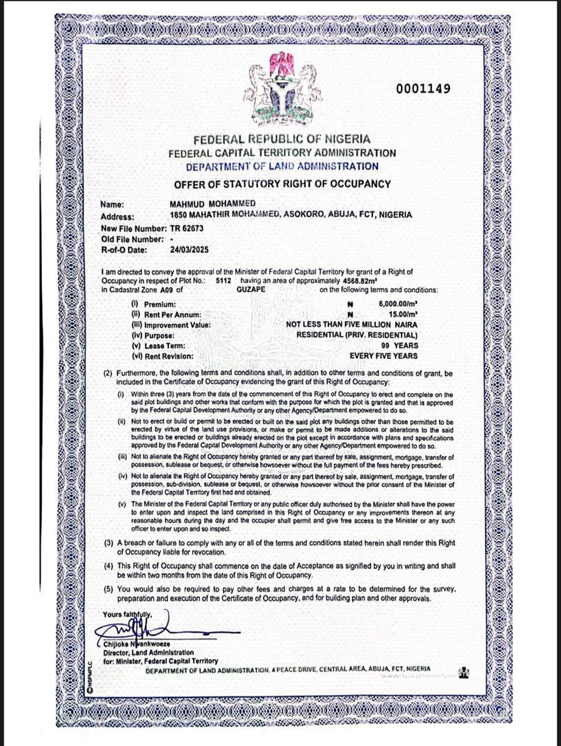 Land for Sale in Guzape, FCT cover picture