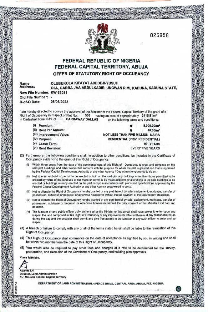 Land for Sale in Nbora, FCT cover picture