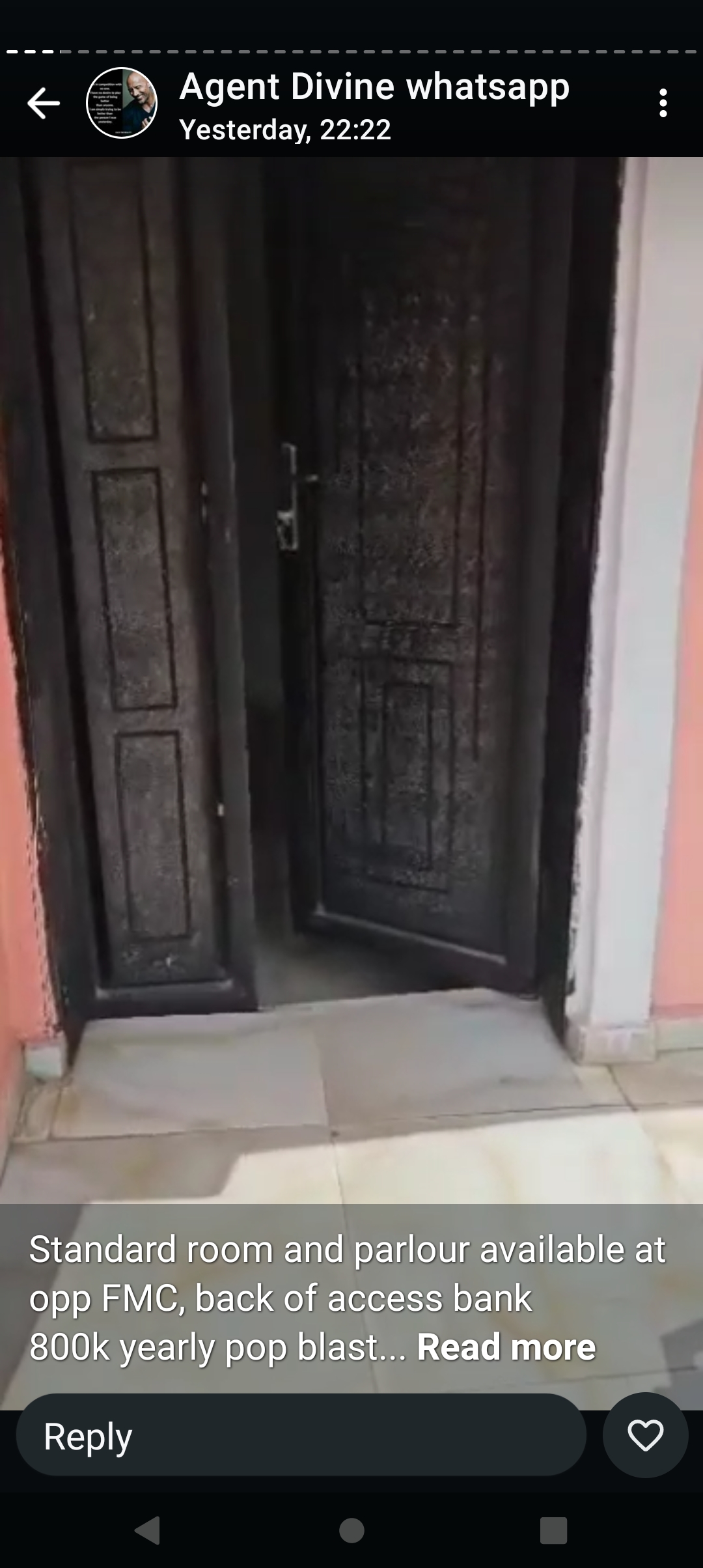 1 Bedroom Flat for Rent in Opp. FMB behind access bank, Delta cover picture