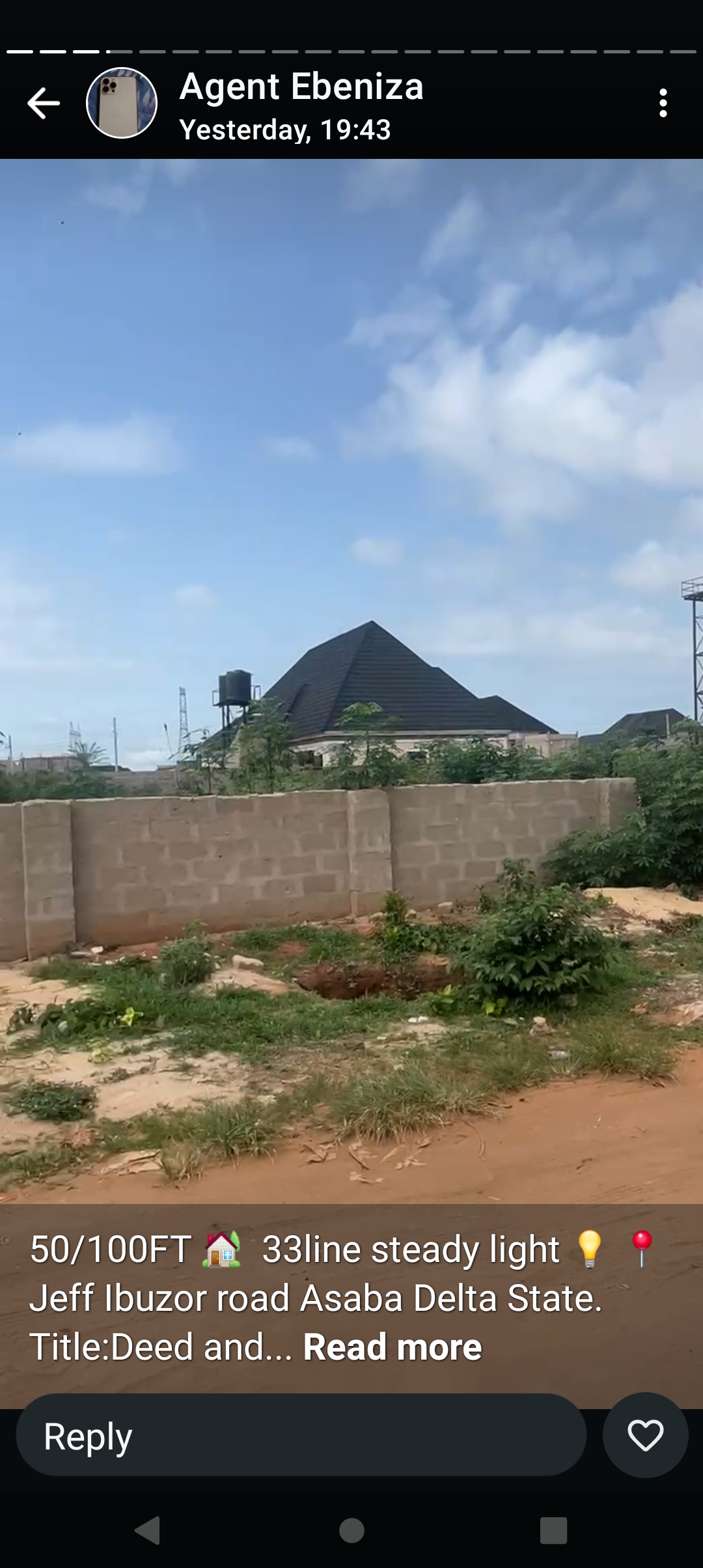 Land for Sale in Ibusa Road, Delta cover picture