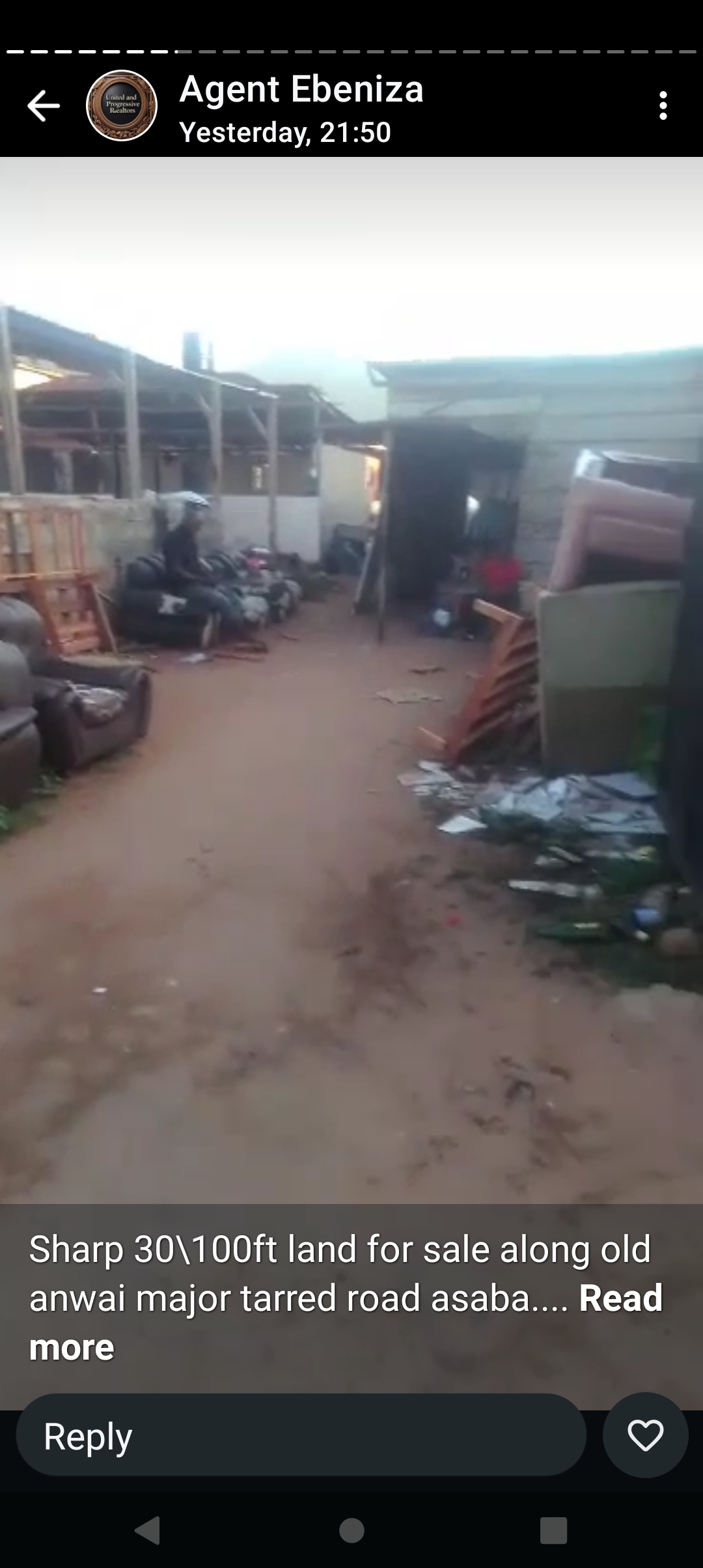 Land for Sale in 30 by 100 at old anwai road, Delta cover picture